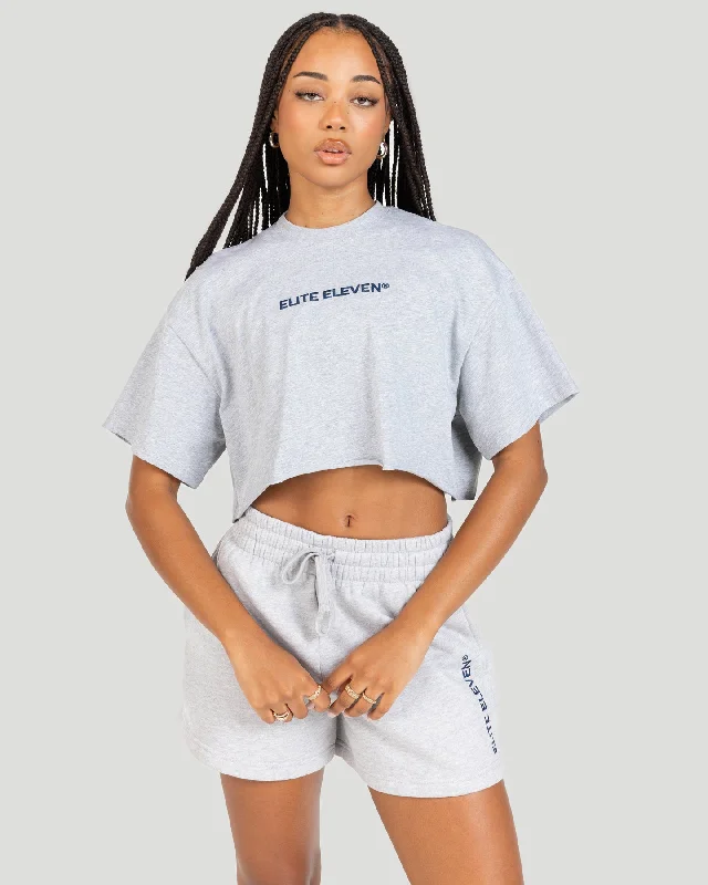 Yoga Tops with Unique Designs for Style -Women's Cropped Registered Tee - Grey