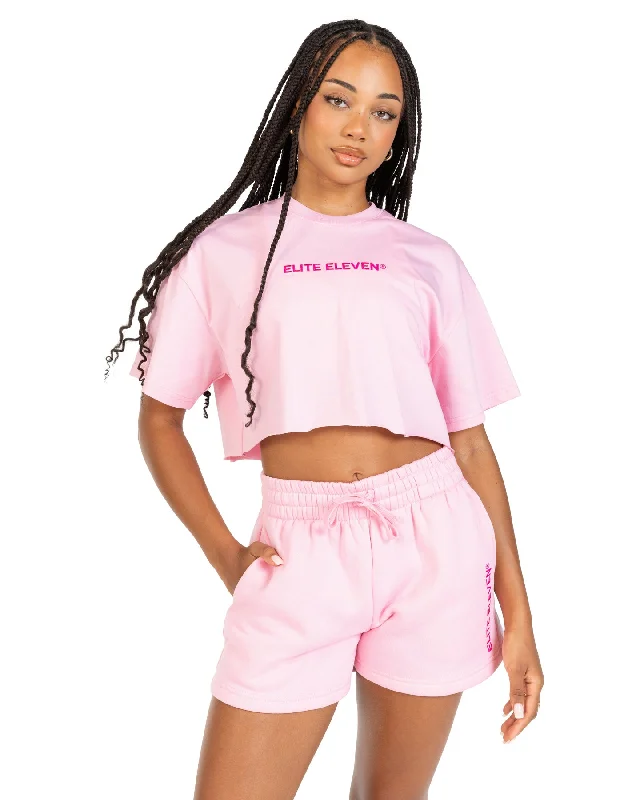 Women's Yoga Tops for Comfortable Movement -Women's Cropped Registered Tee - Pink