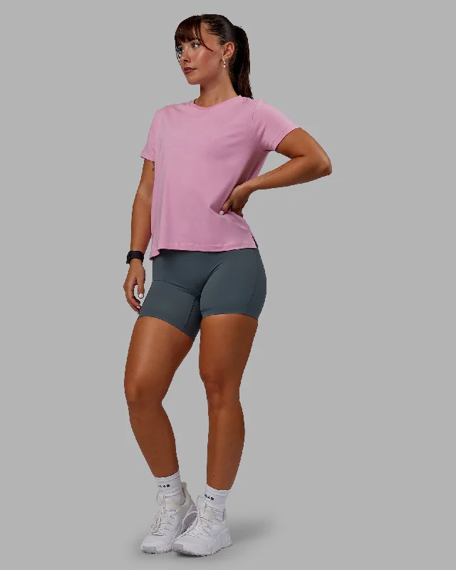 Women's Yoga Tops with High Stretch for Flexibility -Deluxe PimaFLX Tee - Bubblegum