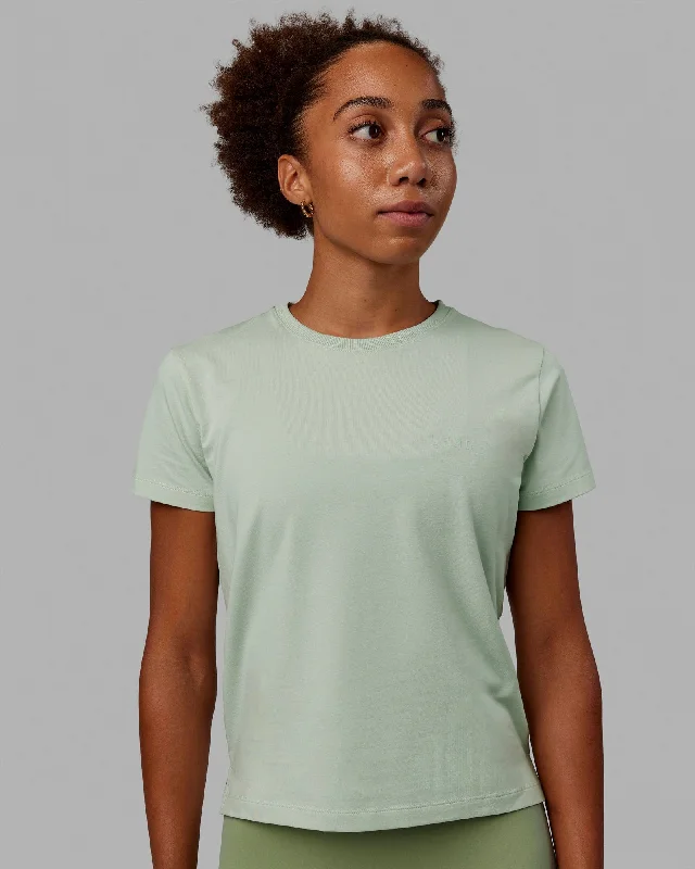 Crop Yoga Tops for Women -Deluxe PimaFLX Tee - Metal