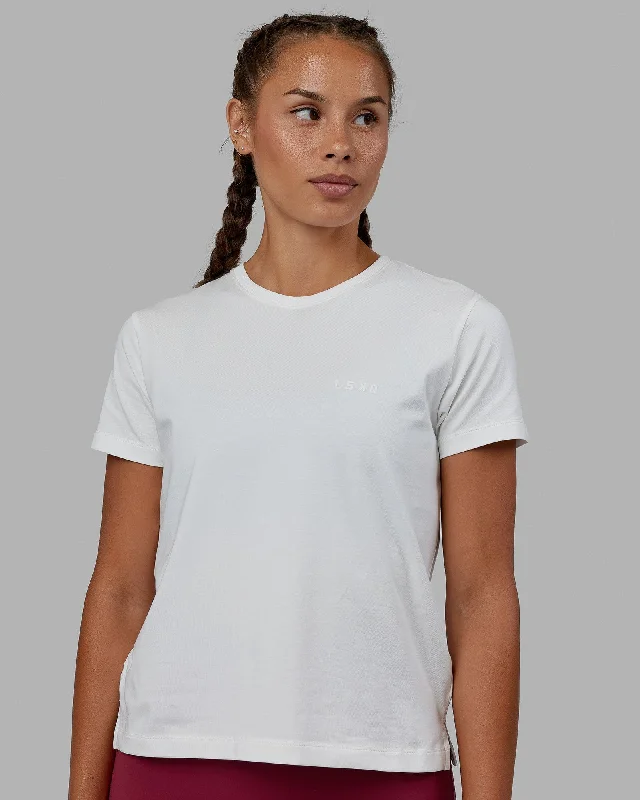 Women's Yoga Tops for Flexibility -Deluxe PimaFLX Tee - Off White