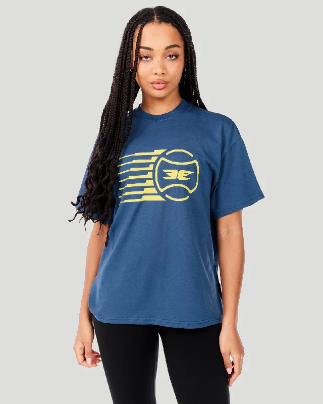 High-Quality Yoga Tops for Women -Women's Empire Oversized Tee - Navy