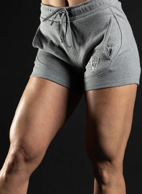 Women's Yoga Shorts for Gym Use -WOMEN'S ESSENTIAL SHORTS - GREY