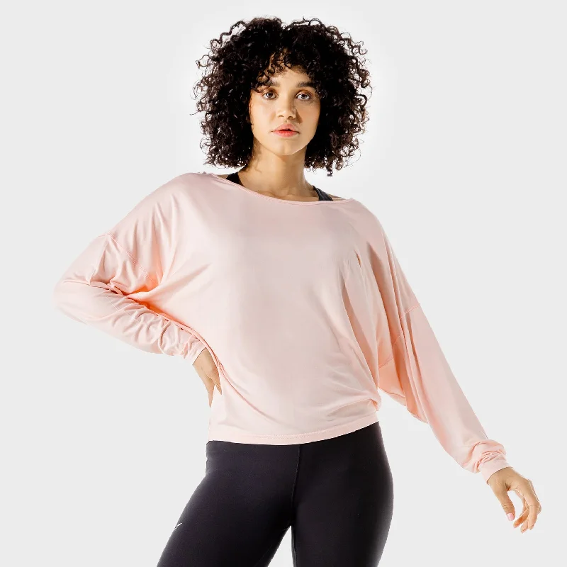 Yoga Tops for Supportive Fit -Women's Fitness - Batwing Top - Peachy Keen Marl
