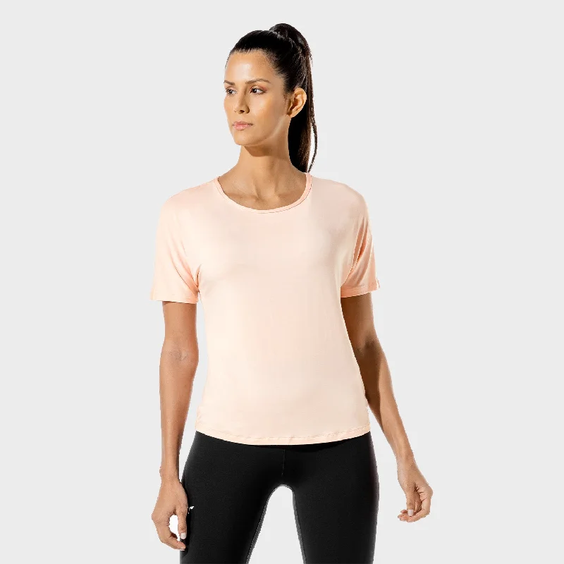 Yoga Tops for Light Yoga Practice -Women's Fitness - Oversized Tee - Peachy Keen