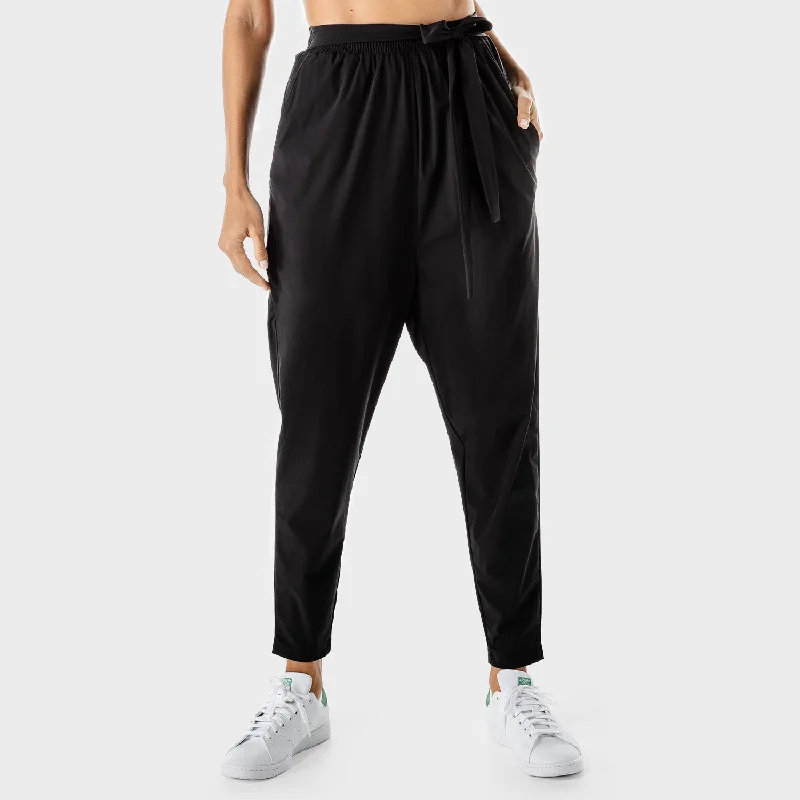 Comfortable Full-Length Yoga Pants for Women -Women's Fitness - Wrap Pants - Black