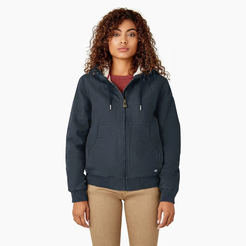 Stylish Yoga Shorts for Deep Flexibility -Women's Fleece Lined Duck Canvas Jacket
