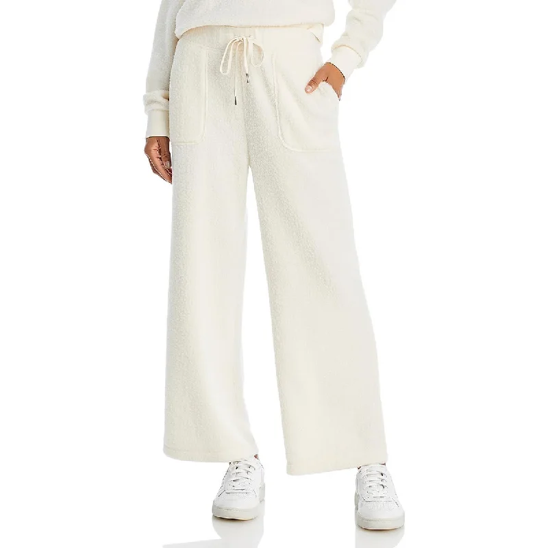 Yoga Shorts for Summer Yoga Classes -Womens Fuzzy Flare Sweatpants