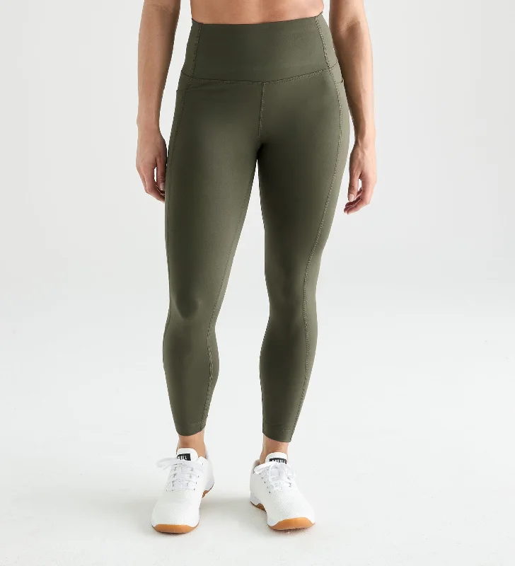 Yoga Pants for Hot Yoga -Women's High-Rise Matte Pocket Tight 25"