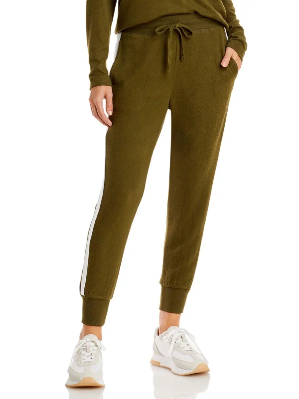 Yoga Shorts for Better Workout Performance -Womens Knit Side Stripe Sweatpants
