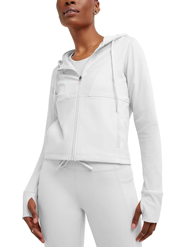 Quick Dry Yoga Shorts for Flexibility -Womens Lightweight Polyester Zip-Up Jacket
