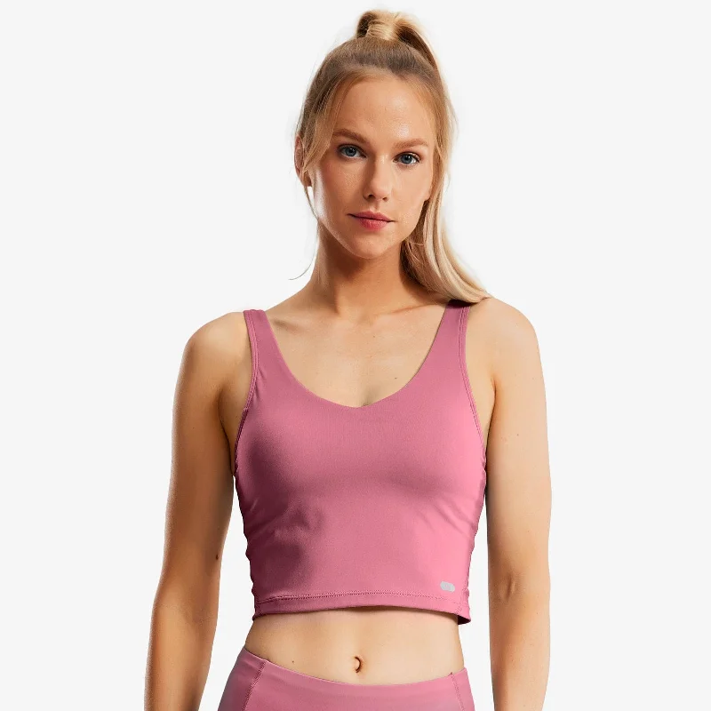 Yoga Tops for All-Day Comfort -Women's Longline Sports Bra Padded Crop Tank for Yoga & Fitness Yoga Tops for All-Day Comfort -Women's Longline Sports Bra Padded Crop Tank for Yoga & Fitness