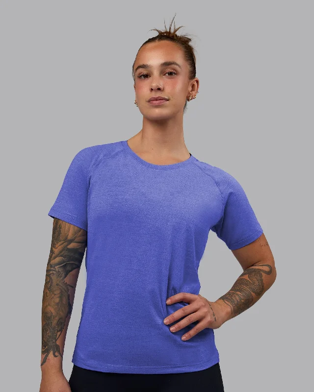 Yoga Tops for Warm-Up and Flexibility -Perform VapourFLX Tee - Baja Blue Marl