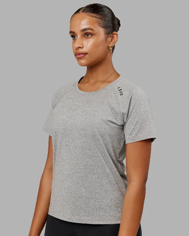 Yoga Tops for Active and High-Energy Workouts -Perform VapourFLX Tee - Lt Grey Marl