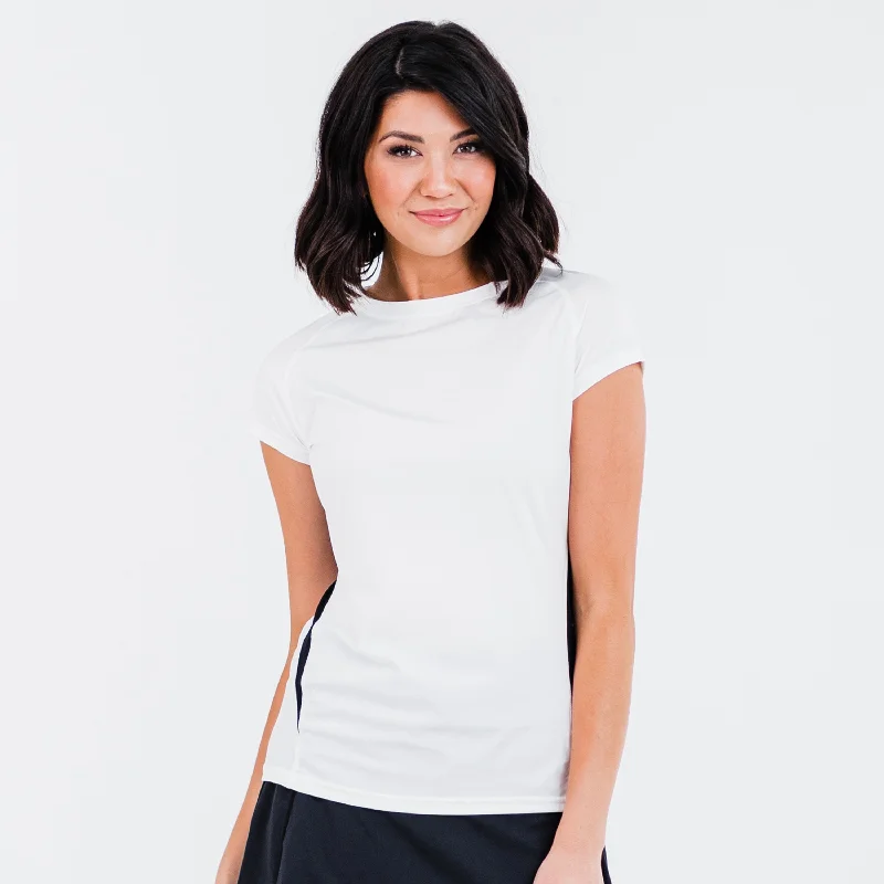 Breathable Yoga Tops for Hot Yoga Practice -Women's Pro Cap Sleeve Performance Top With Mesh Panels