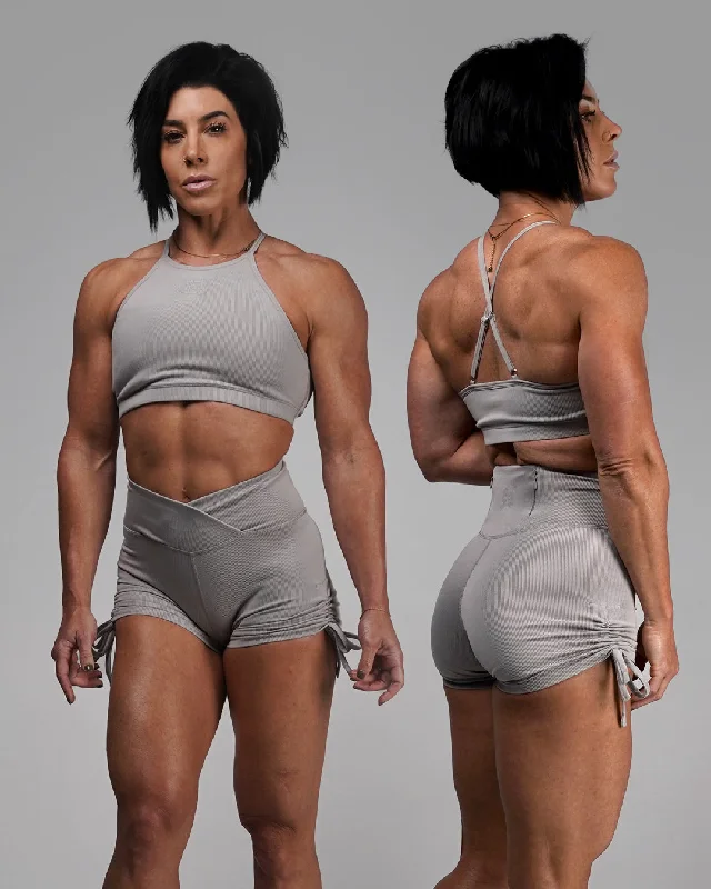 Yoga Shorts for Better Movement -WOMENS RIBBED BUNDLE - GREY