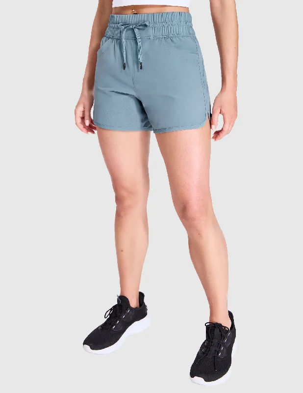 High-Waisted Yoga Shorts for Comfort and Style -Women's Running Shorts Quick Dry with Liner Zipper Pocket