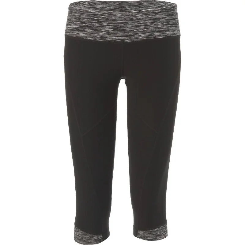 Premium Yoga Shorts for Fitness -Women's Rythm Wide Waistband Capri Leggings In Black
