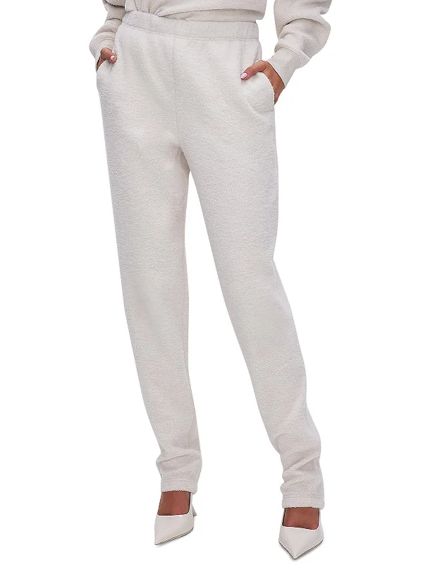 Comfortable High-Waisted Yoga Shorts -Womens Sherpa Pocket Sweatpants