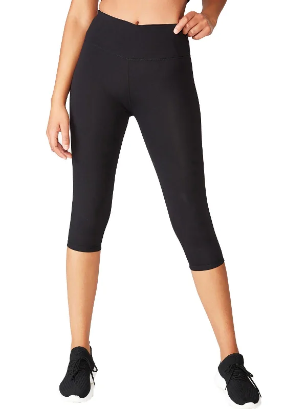 High-Waisted Yoga Shorts for Comfort and Support -Womens Solid Active Capri Pants