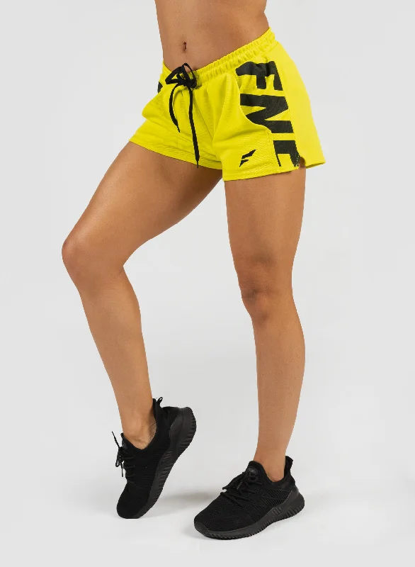 Soft Yoga Shorts for Pilates Practice -WOMEN'S TEK TRAINING SHORTS - NEON