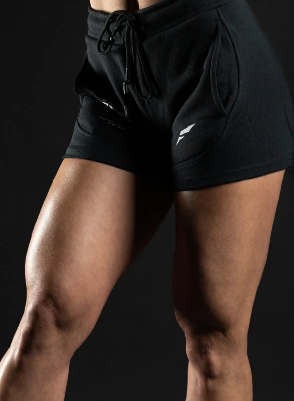 Yoga Shorts for Deep Stretch and Poses -WOMEN'S UDTC SHORTS - BLACK