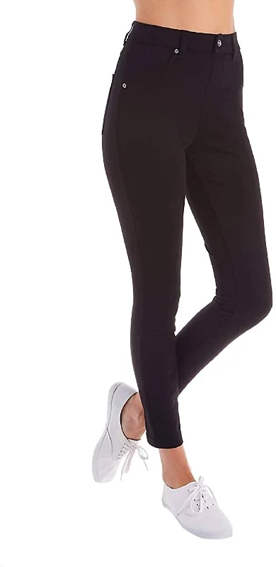Comfortable Yoga Shorts for Warm Weather -Women's Ultra Soft High Waist Curvy Denim Leggings In Black