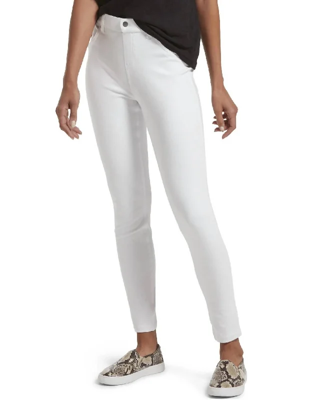 Yoga Shorts for Enhanced Movement -Women's Ultra Soft High Waist Denim Leggings In White Yoga Shorts for Enhanced Movement -Women's Ultra Soft High Waist Denim Leggings In White