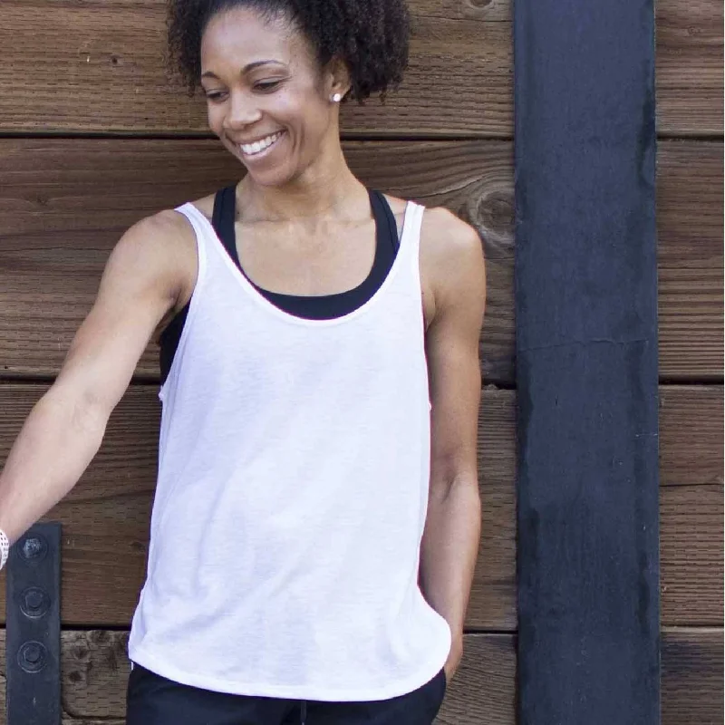 Affordable Yoga Tops for Women -Jessica Yoga Tank in White (Size L)