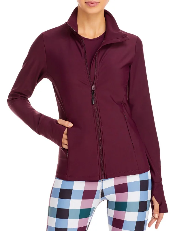 Yoga Shorts for Pilates and Flexibility -Womens Zip Up Fitness Athletic Jacket
