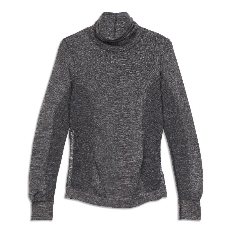 Breathable Cotton Yoga Tops -Woolly Wonder Turtleneck - Resale