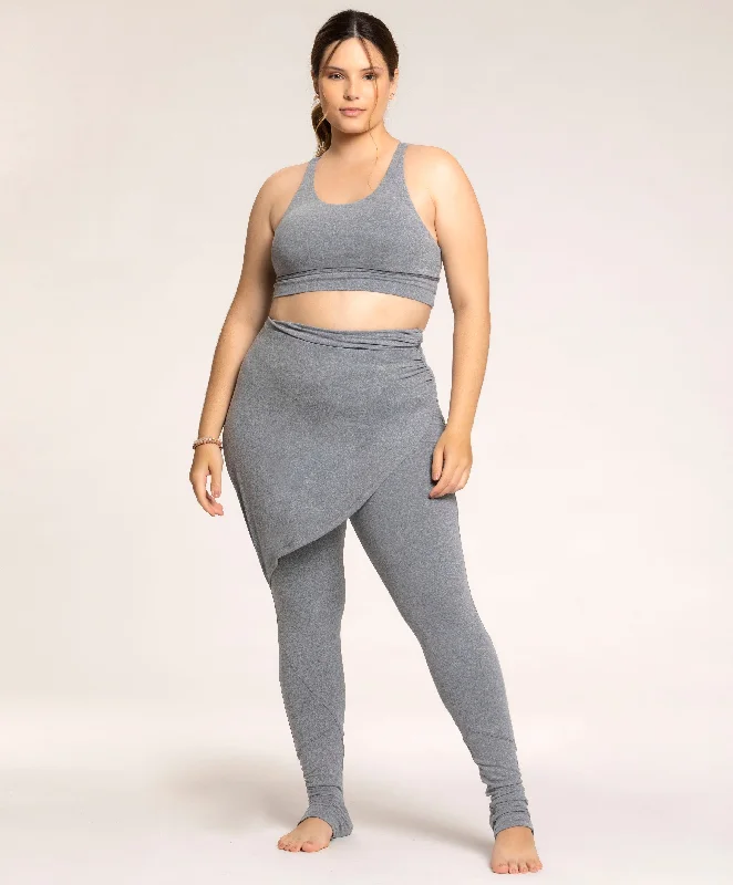 Women's Yoga Pants for Flexibility -Wrap Up Leggings Gray