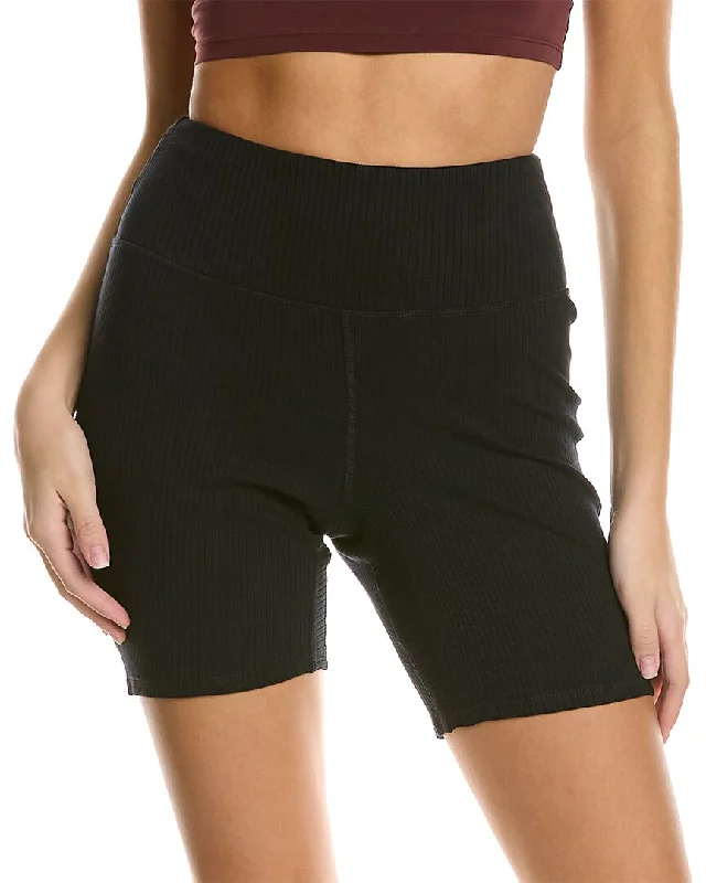 Yoga Shorts for Intense Stretching -WSLY Rivington Ribbed 7in Biker Short