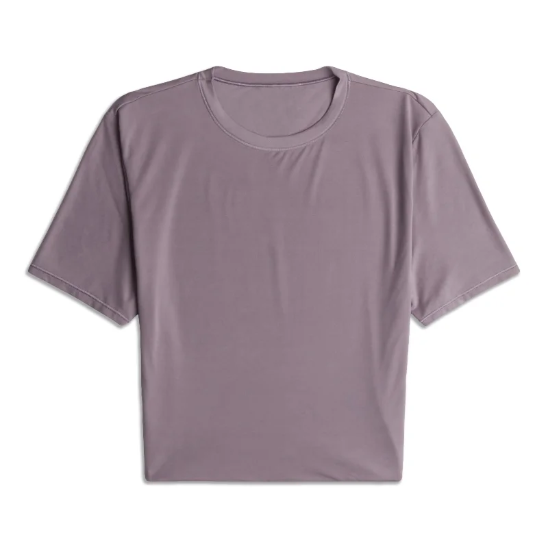 Stretchable Yoga Tops -Wundermost Ultra-Soft Crewneck Cropped T-Shirt - Resale