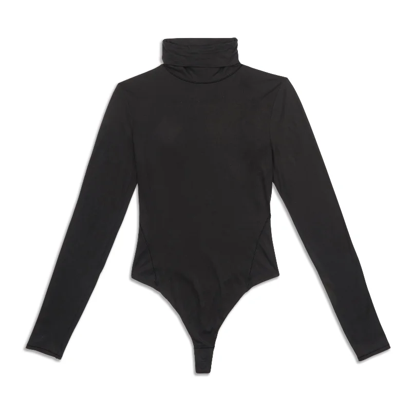 Yoga Tops for Running and Stretching -Wundermost Ultra-Soft Turtleneck Bodysuit - Resale