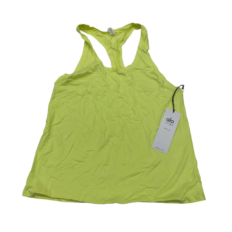 Breathable Yoga Tops for Fitness Classes -YELLOW ATHLETIC TANK TOP by ALO Size:M