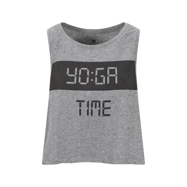 Yoga Tops for Movement and Flexibility Support -YO:GA Time Crop Grey
