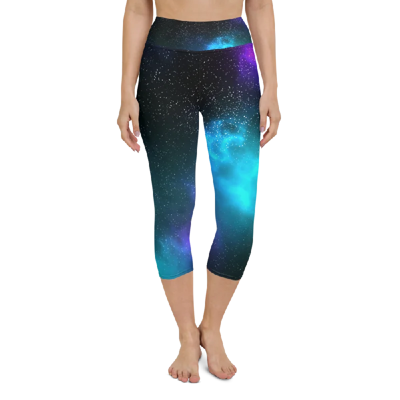 Soft Fit Yoga Pants -Cosmic High Waist Yoga Capri Leggings