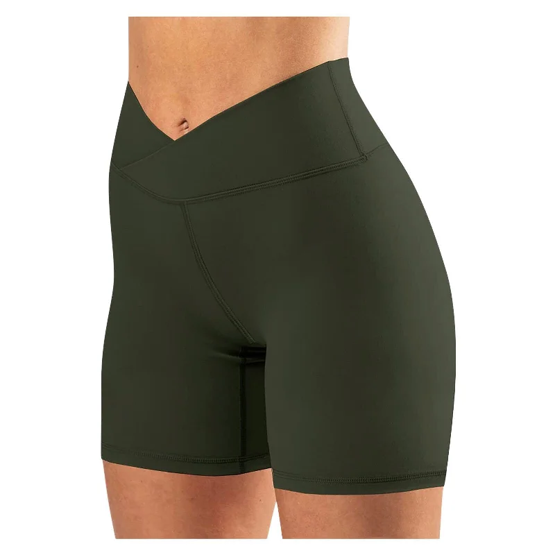 High-Waisted Yoga Shorts for Tummy Control -Yoga Fitness Plus Size Leggings Cross-waist Women's Legging Shorts High-Waisted Yoga Shorts for Tummy Control -Yoga Fitness Plus Size Leggings Cross-waist Women's Legging Shorts