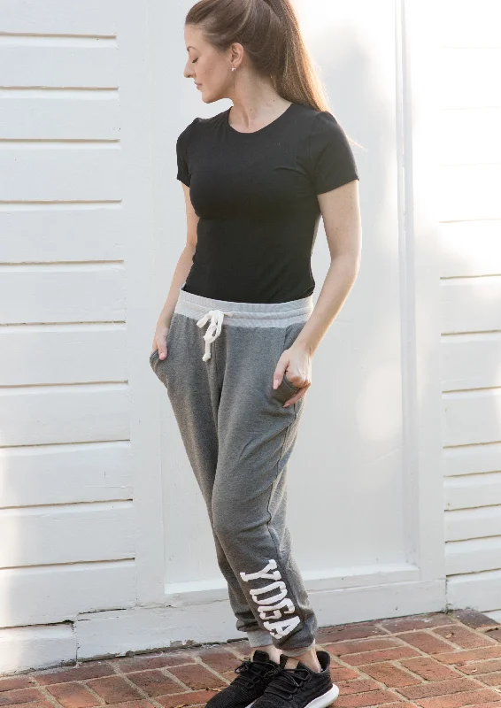 Supportive and Stylish Yoga Pants -YOGA JOGGERS HEATHER GREY