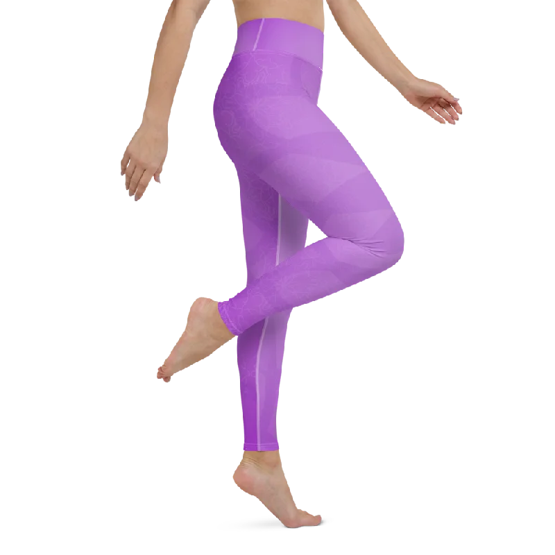 High-Waisted Yoga Pants for Strength Training -Lavender Mandala Radiant High Waist Womens Yoga Leggings