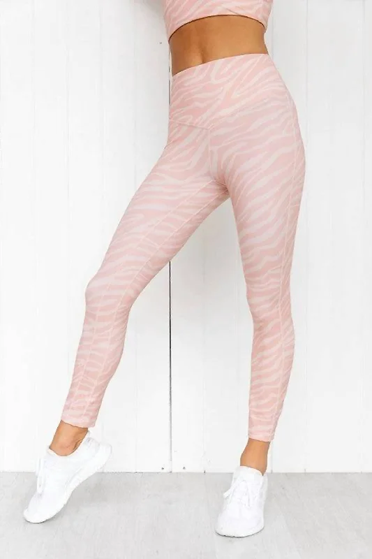 Yoga Shorts for Summer Workouts -Zebra Leggings In Zebra Pink