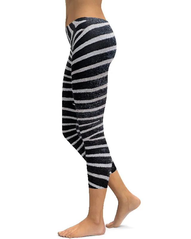 Yoga Pants for Relaxing and Stretching -Zebra Skin Capris