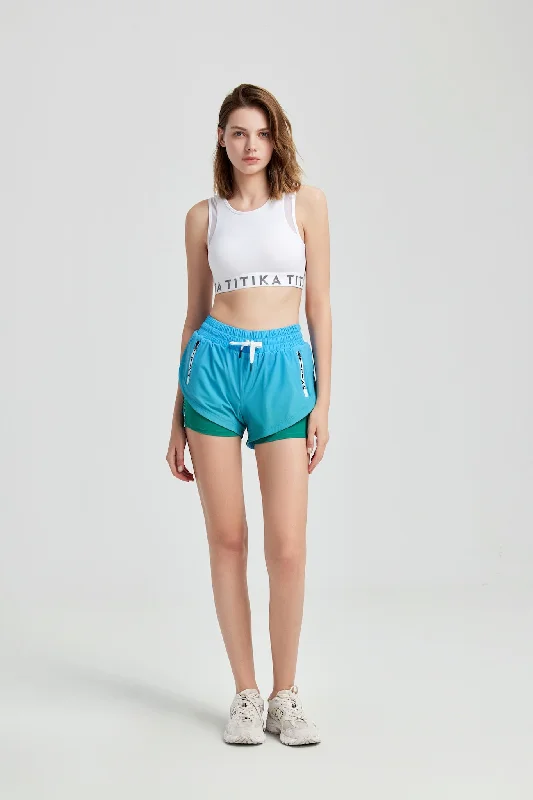 Yoga Shorts for Easy Posture and Stretch -Zeet Shorts - Blue