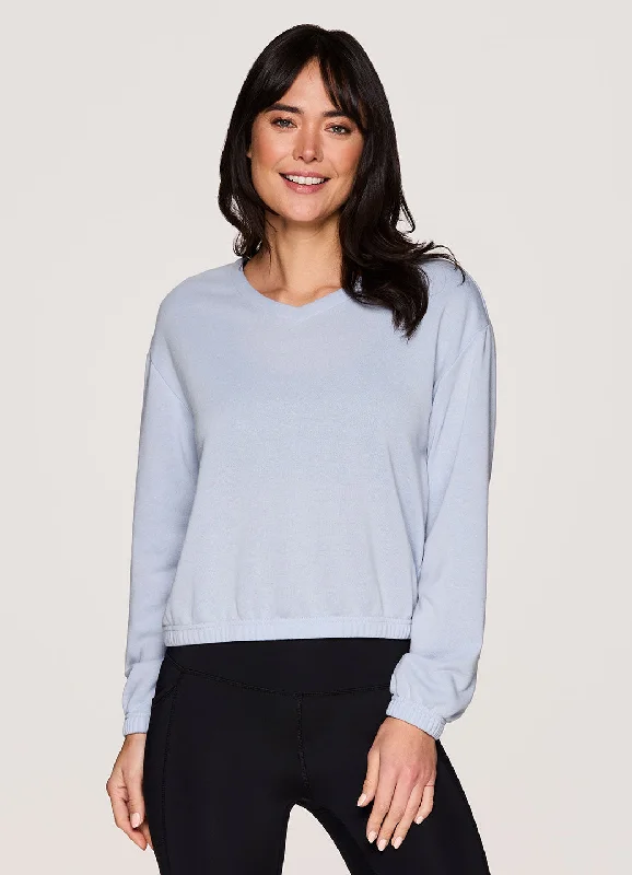 Women's Yoga Tops with Performance Features -Zen Lightweight Cropped Sweatshirt