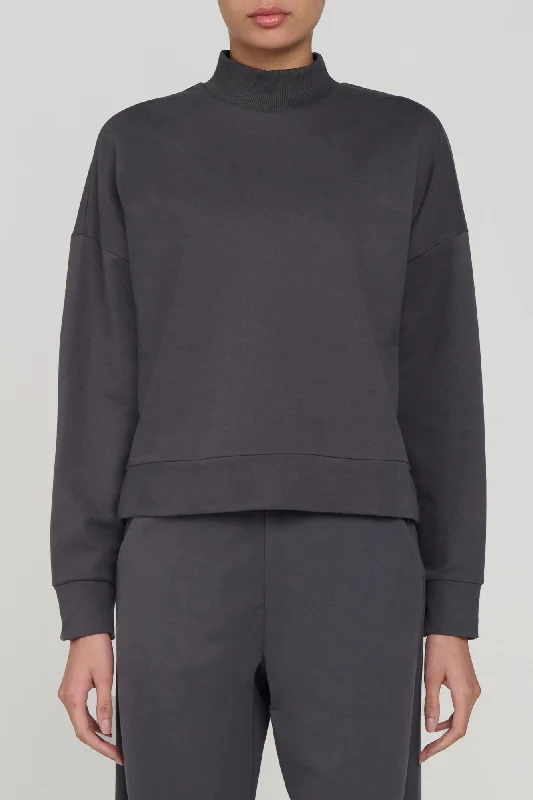 Soft Yoga Tops for Everyday Practice -Zen Mock Neck Sweatshirt