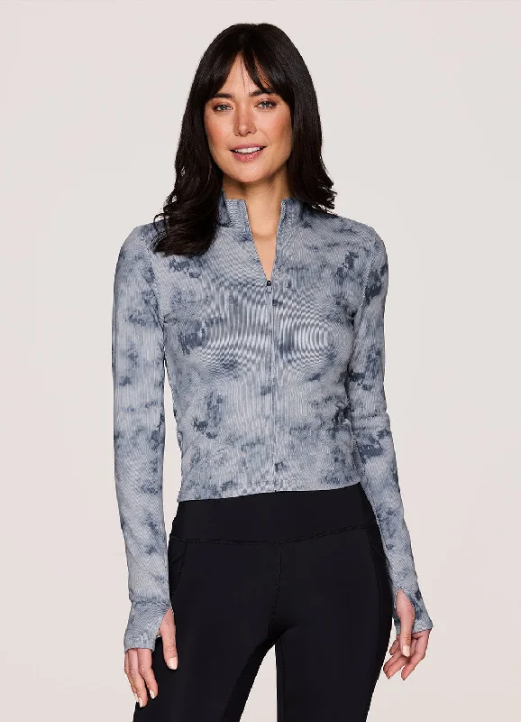Yoga Tops for Movement and Flexibility -Zen Ribbed Tie Dye Jacket