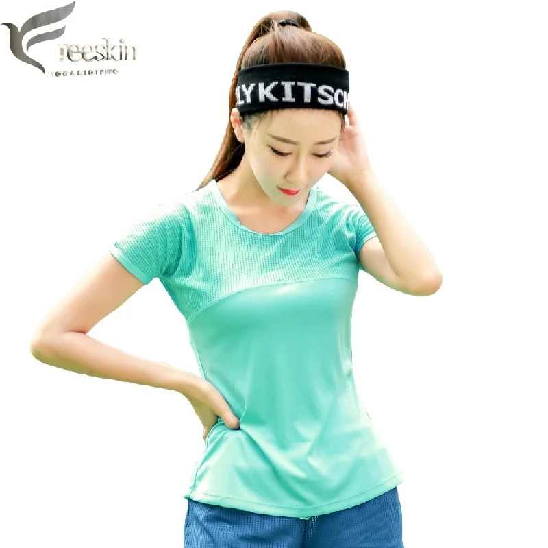 Yoga Tops with Stretchy Material for Full Range of Motion -Zhangyunuo Sport Top Fitness Women Running T-shirt Mesh Sport Shirt Quick Dry Sports Jersey Women Fitness Short Sleeve Vest Yoga Tops with Stretchy Material for Full Range of Motion -Zhangyunuo Sport Top Fitness Women Running T-shirt Mesh Sport Shirt Quick Dry Sports Jersey Women Fitness Short Sleeve Vest