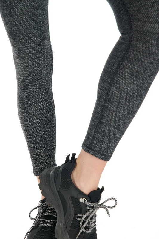 Yoga Pants for Intense Stretching -Seamless Zig Zag Jacquard Overlap Warm Legging