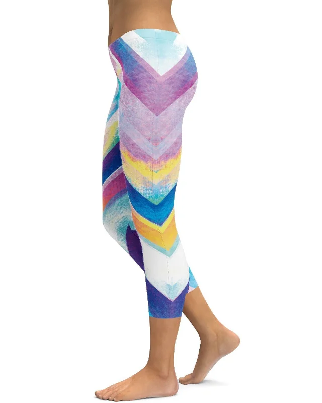 Comfortable Yoga Pants for Flexibility -Zigzag Striped Capris